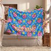 Mr. Men & Little Miss Personalized Flannel Blanket, Custom Printed Text Name, Warm Soft Blanket For Couch Bed