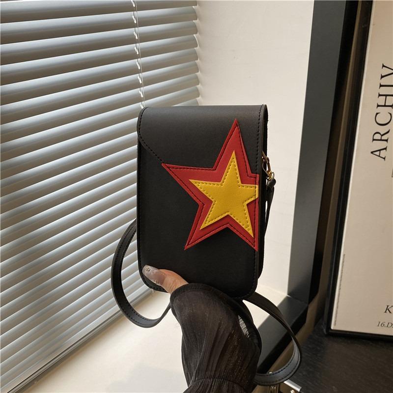 Solid color simple and fashionable vertical square small bag women's bag spring and summer new messenger bag mobile phone bag