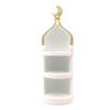 Gold and White Mosque Tower Model Desktop Ornament,Ramadans Eid Home Decors Decorative Ornament for Table Bookshelf
