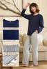 Vulcanodon Loungewear Cotton Long Round Loose Size M Women's Set, Blend, Sleeves, Collar, Pockets, Fit, Soft, Comfortable, Moisture-Wicking,