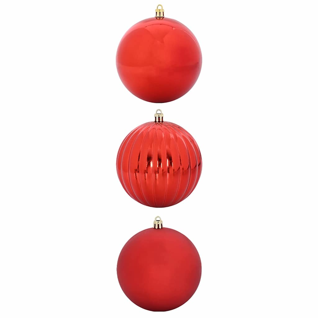 XXL Christmas Ornament Set 3 pcs Red Plastic
