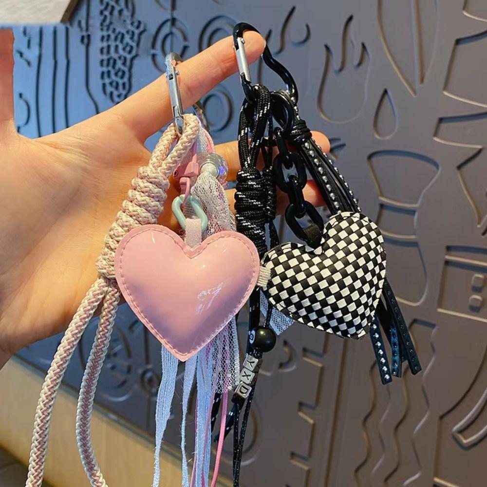 Leather Light Luxury Pendant INS-style Exquisite Girls' Bag Accessory Leather Key Chain  Women Men