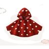 Girls Winter Knit Cape Hooded Cardigan Toddlers 1-3 Years Soft Acrylic Poncho With Heart Design