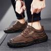 Fashion 2025 Classic Handmade Leather Men Shoes High Quality Breathable Comfy Outdoor Men Sneakers Vintage Lace-up Non-Slip Walk Shoes