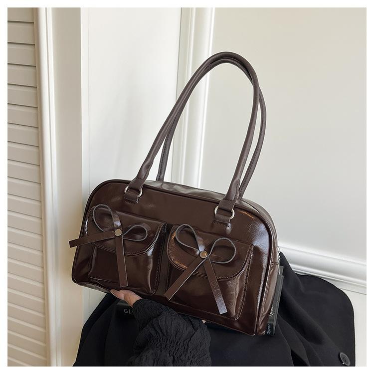 All Kinds of Bowling Burgundy Bags Ladies Commute Tote Women Shoulder Bags Pu Leather Female Underarm Large Handbags Purse