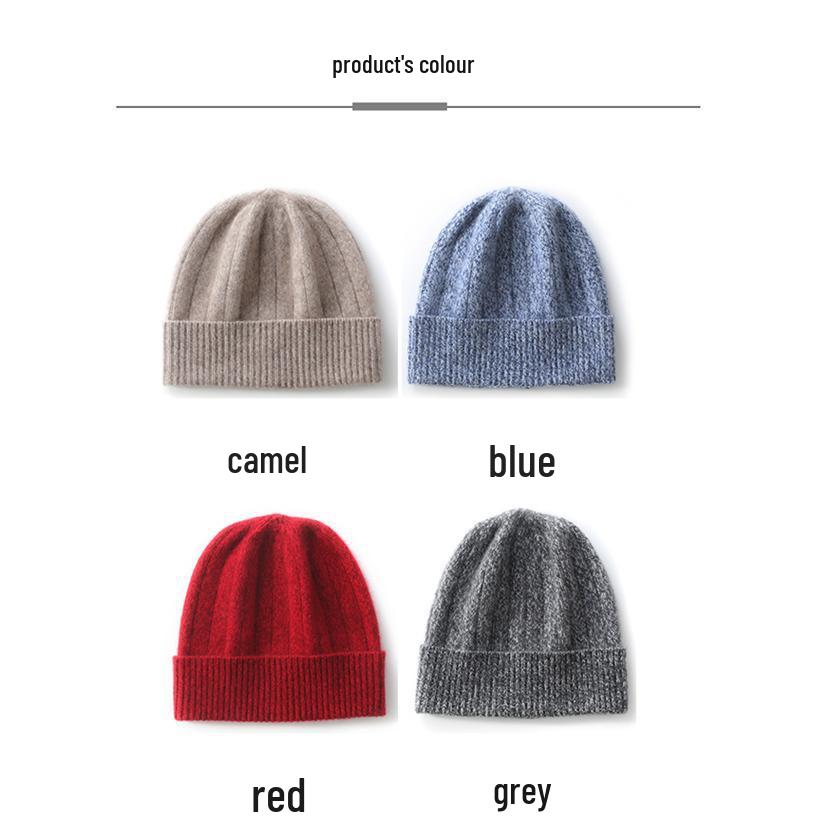 Korean Style Women's Heather Cashmere Knit Beanie: Street Fashion, Versatile, Ear Protection, Casual Postpartum Hat