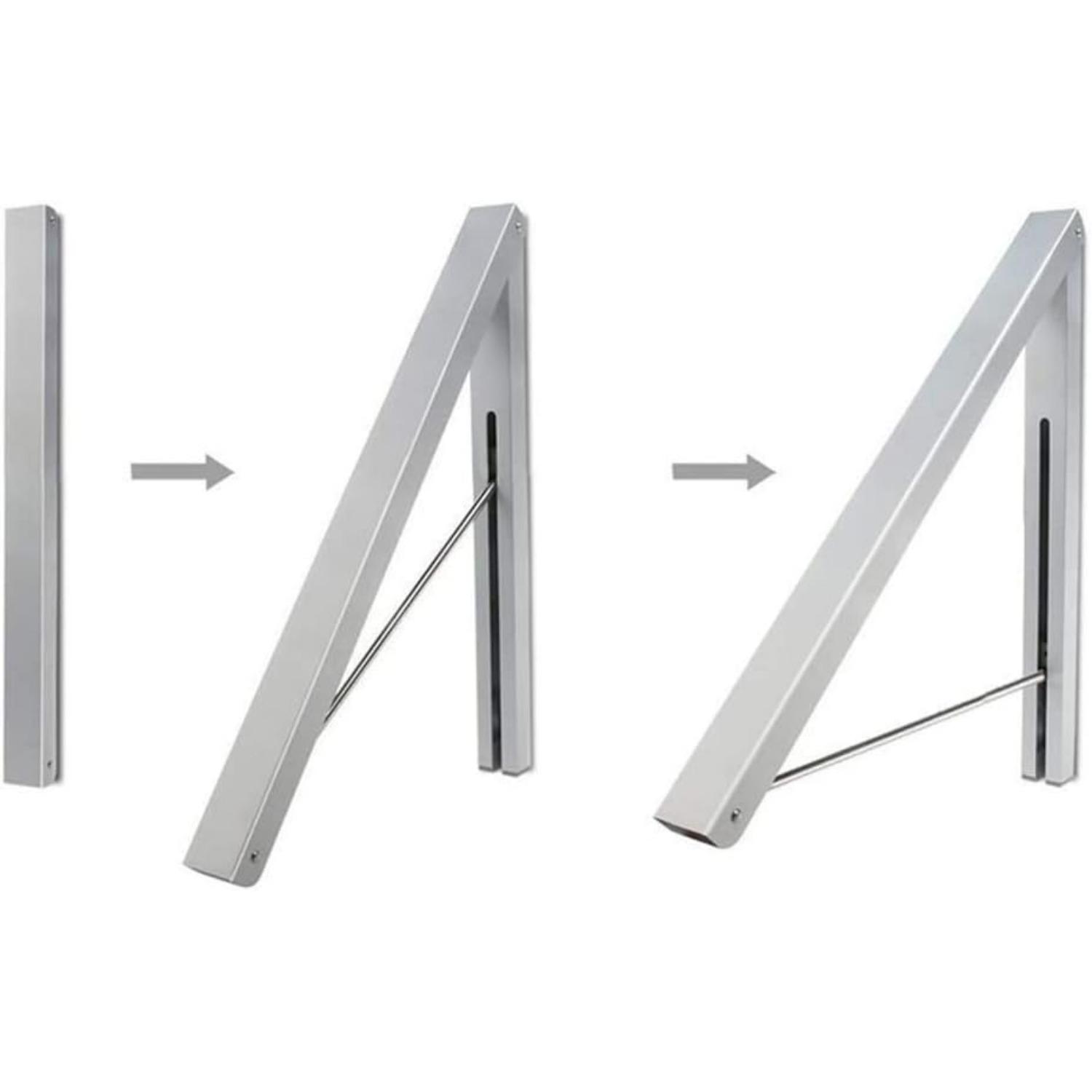 Retractable Clothes Rack, Folding Wall Mounted Folding Clothes Hanger, Best Used for Shirts Pants Towels, Aluminum, Easy Installation,Silver,1 Pack белый