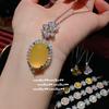 Schmuck Aurora Brasilianischer Eiklar-Chalcedon Blume Gott Edelstein Armband, Neuer Chinesischer Stil, Hühnöl-Chalcedon Halsketten-Set