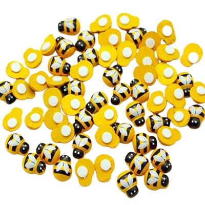 100 Stück Winzige Holzbiene Verzierungen Cricut Selbstklebend Bemalt Flatback Hummel für DIY Scrapbooking Raum Wand Heimdeko