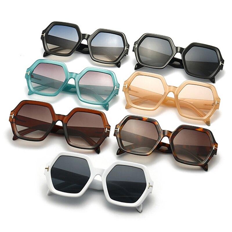 SO&EI Mote Polygon Square Dame Solbriller Retro Merke Designer Jelly Tea Eyewear Menn Gradient Solbriller Shades UV400