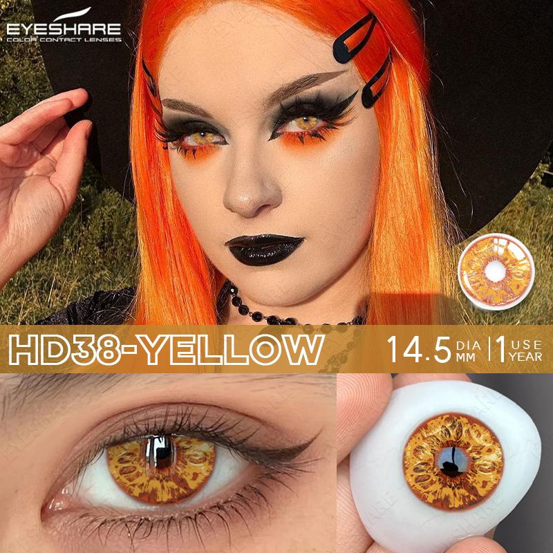 Eyeshare Halloween Cosplay Lenses Color Contact Lenses for Eyes 1pair Black Out Eye Lens Color Eye Lens White Contacts Lenses