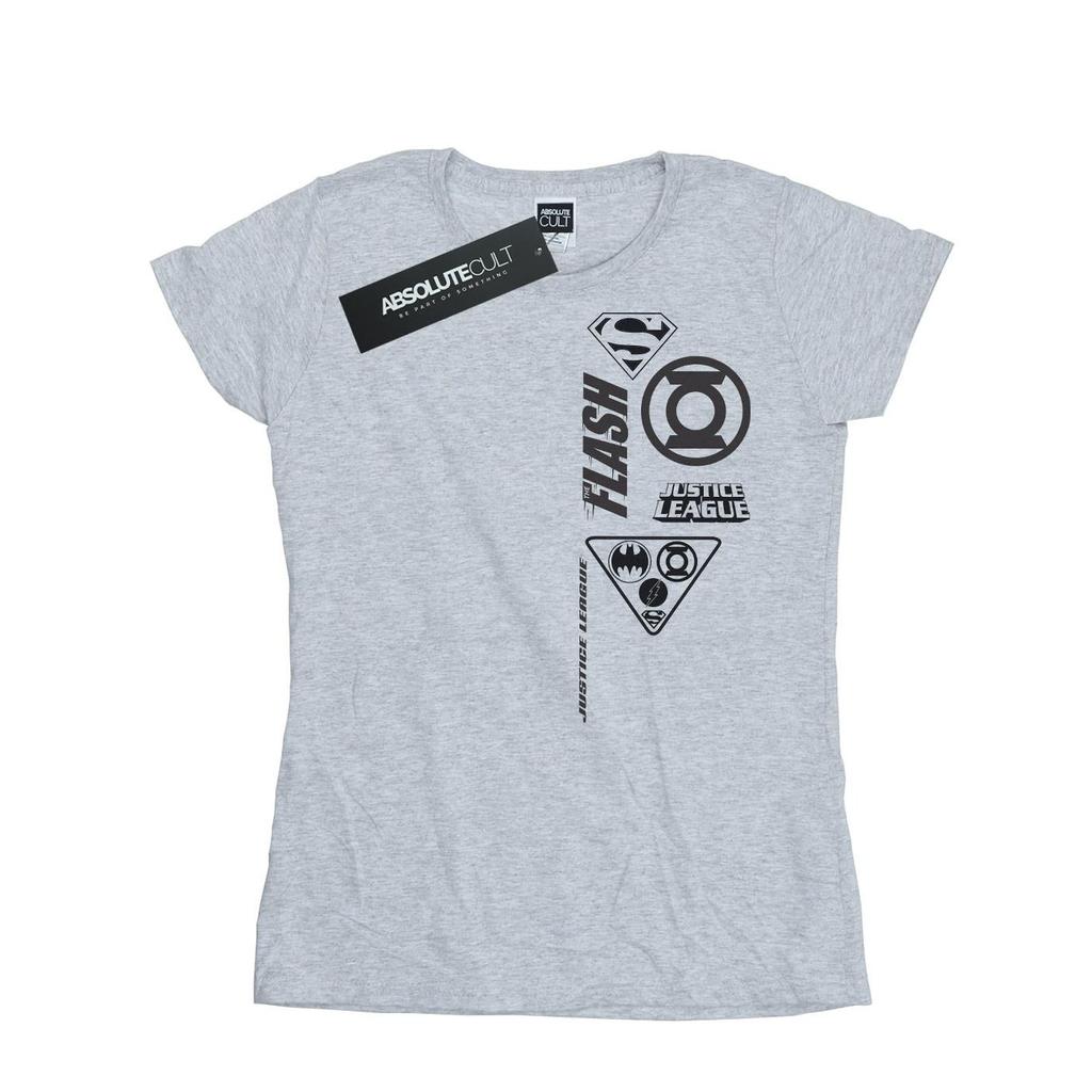 DC Comics Womens/Ladies Justice League Chest Icons Cotton T-Shirt