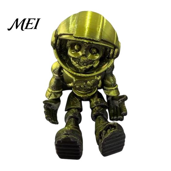 3D-gedruckte Skelett-Dekoration Schädel-Astronauten-Figur, Gelenkige Space-Man-Actionfigur, Schaufenster-Dekoration Halloween Bewegliche Gelenke für