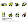 8Pcs/Set Bamboo Panda Figurine PVC Sitting Lying Lucky Panda Statue Sculpture Mini Animal Model Home Office Desktop Decoration Ornament