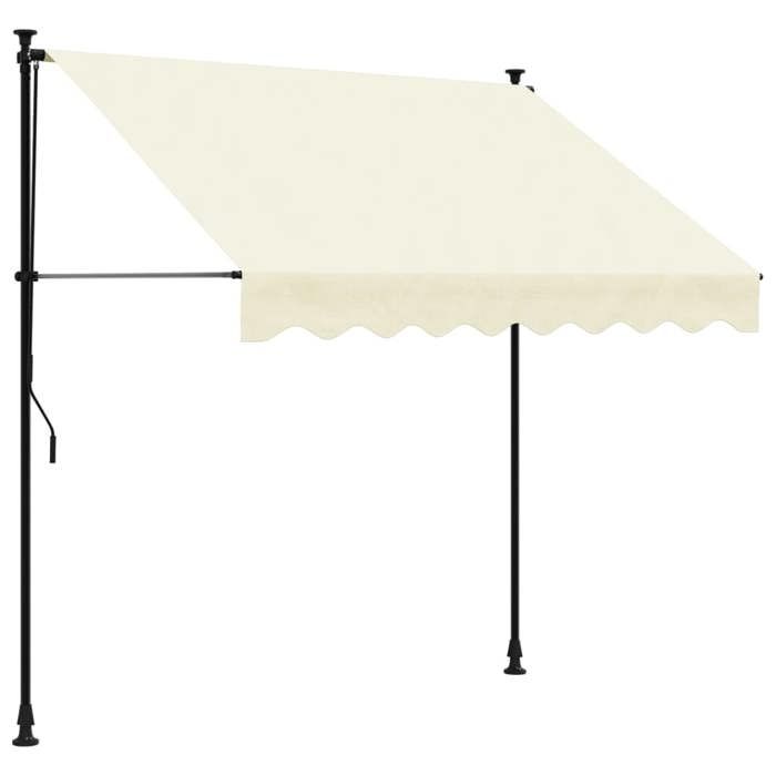 VidaXL Retractable Awning, Awning with Adjustable Height, Balcony Sun Canopy, Garden Terrace Patio Awning, Cream 368745