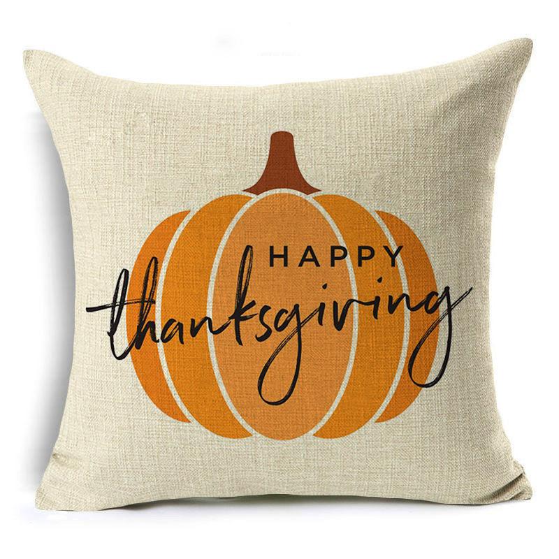 New Thanksgiving Pumpkin Linen Pillow Cover Festive Home Decoration Pillow Cushion Cover
