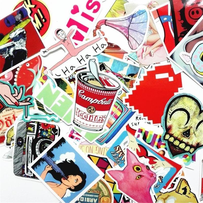 50 pcs/pack Classic Fashion Style Graffiti Stickers For Moto car&suitcase cool Skateboard stickers