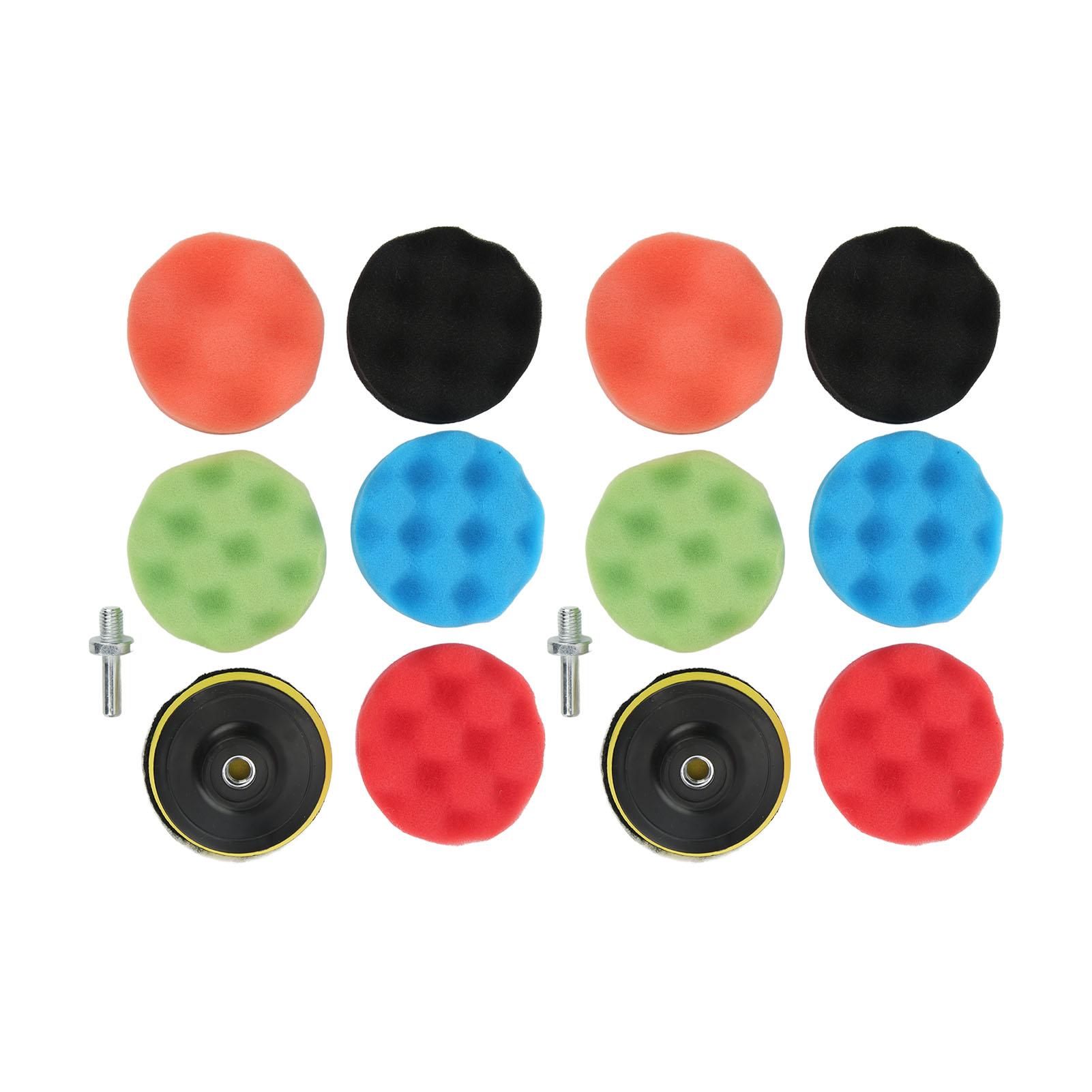 

2 Set Polishing Sponge 3in 5 Colors Sponge Pad with Electric Drill Connecting Rod for Cars