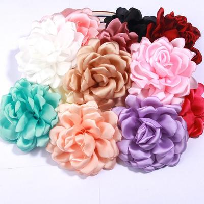 Handgefertigte Reversnadel Zubehör Satin Verbrannte Kante Blumen DIY Brustblume Corsage für Damen Mädchen