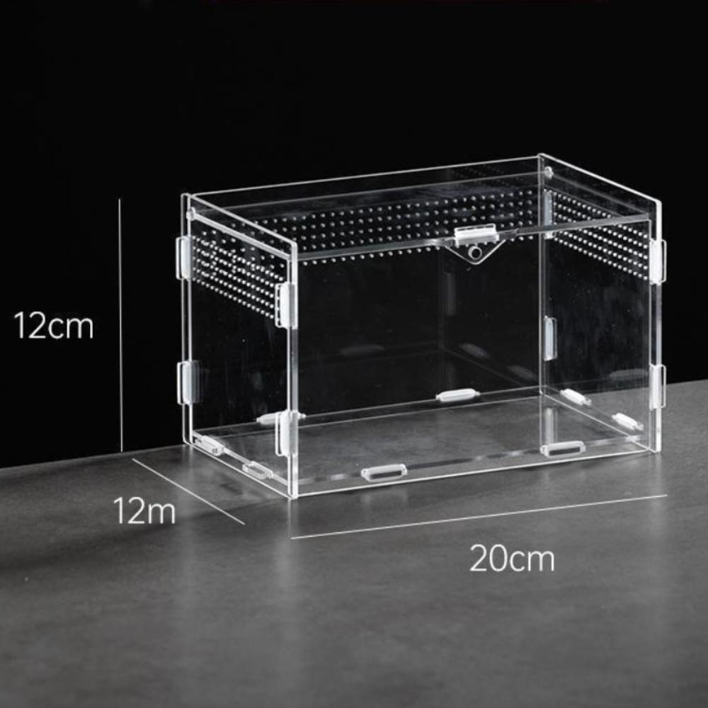 Anti-Escape Reptile Habitat Clear Spider Feeding Case Durable Lizard Breeding Box  for Chameleon
