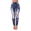 Women's Fashion Ripped Jeans Stretch Thin Beggar Pants Casual Denim Pants High Waist Leggings Trousers