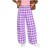 Damen Lässige Karottenhose mit weitem Bein Locker geschnittene Hose mit Taschen Elastischer Bund Bequeme Alltagskleidung