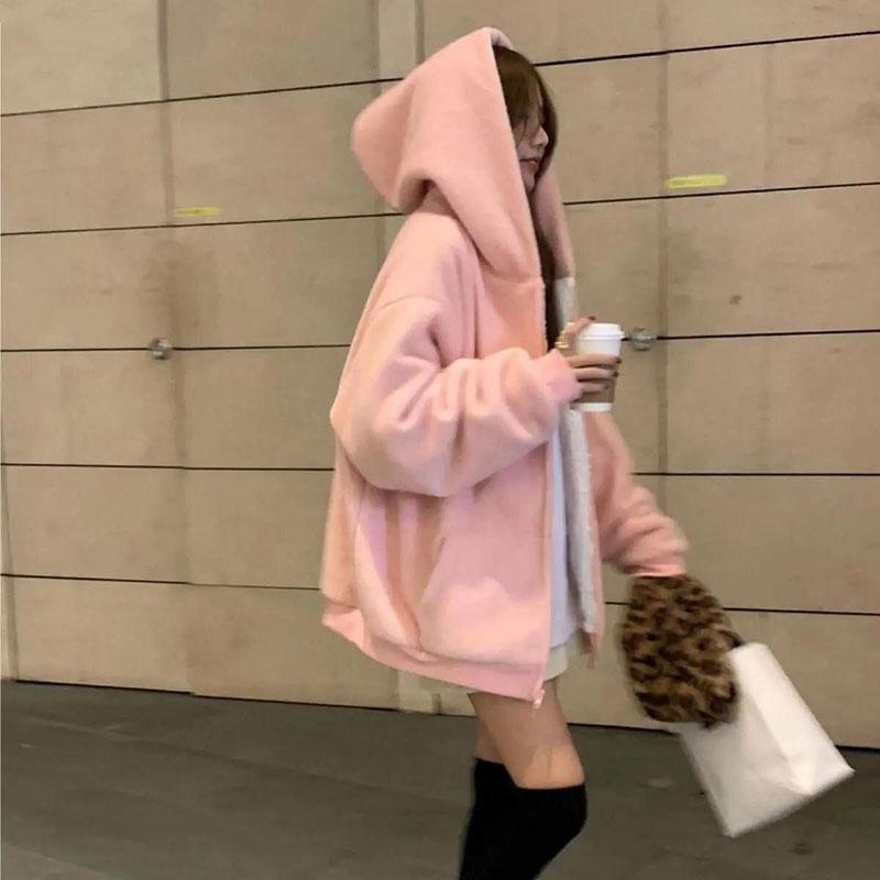 Women's Winter Lamb Fleece Coat Wool Plus Fleece Sweater Autumn and Winter Quilted Cardigan Thick Winter Style