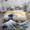 Traditional Great Wave Duvet Cover Set King Queen Double Full Twin Single Size Bed Linen Set