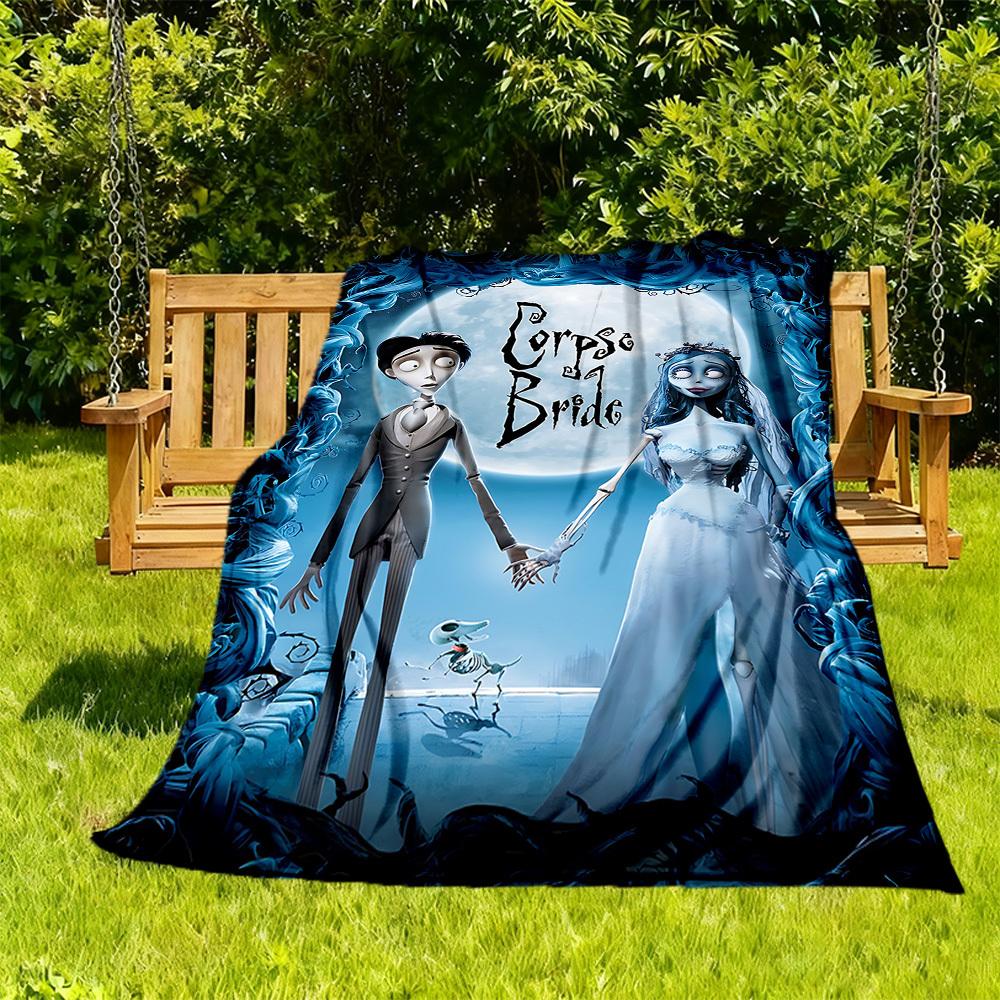 1PC Corpse Bride Outdoor Blanket Lightweight Flannel, Soft & Warm, All-Season, Outdoor, Camping, Living Room, Office,  L1106039