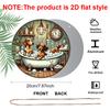 2D Flat 1pc, Bathing Dog Theme Design, Flat Printed Aluminum Metal Signs, Circular Iron Hanging Picture, 8x8 Inch Wall Decoration, Bar, Cafe, Club
