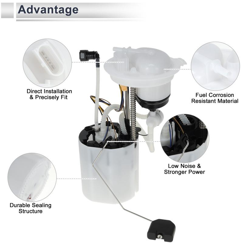 X Autohaux Electric Fuel Pump Assembly for VW CC 2009-2017 Passat 2006-2010 2012- 1.8L 2.0L 3.6L No.3AA919051L