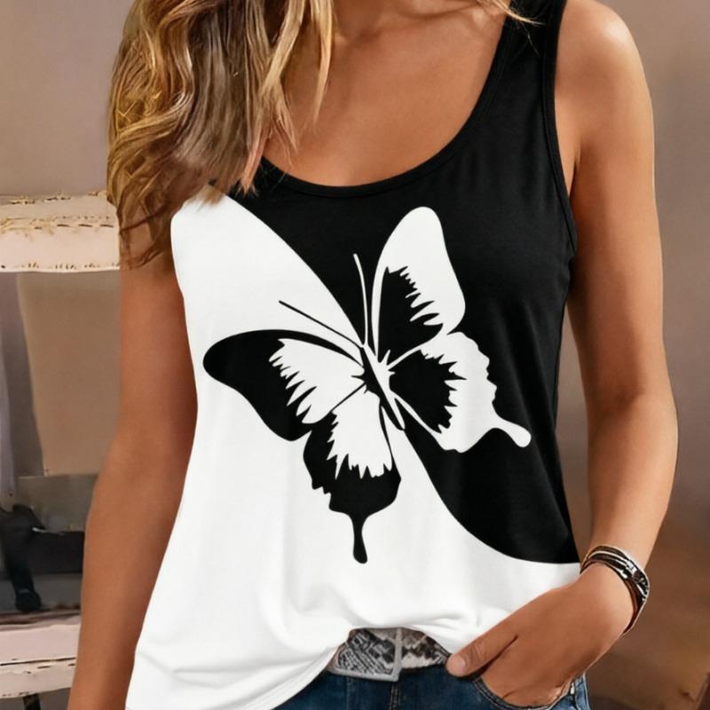 

Leopard Heart Design Printed Vest T-shirt Graphic Print Tank Top Women’s Sleeveless Crew Neck Casual Top for Summer Spring M