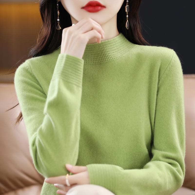 Women's Cashmere Sweater Qinghe Cashmere 30% Cashmere 70% Wool Autumn and Winter Pullover Warm and Fashionable