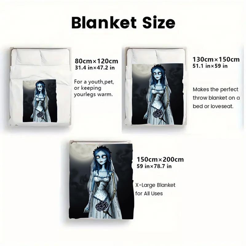 Corpse Bride 2D Flat Pattern Flannel Blanket High quality All Seasons Warmth and Comfort Perfect for Christmas Gifts.NMT0928372
