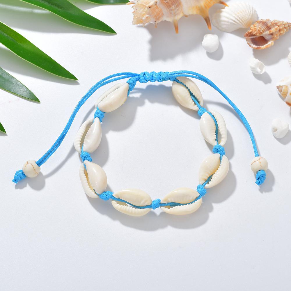 Böhmische Natürliche Muschel-Charm-Armbänder Für Frauen Männer Sommer Sandstrand Handgefertigt Schnur Seilketten Armreif DIY Schmuck