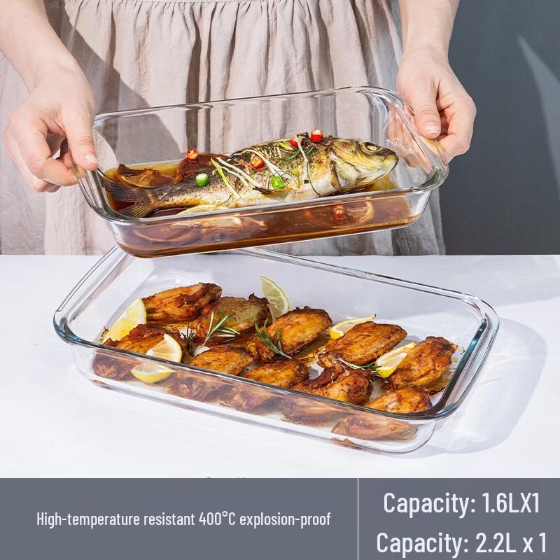 High-Temperature Rectangular Glass Baking & Serving Dishes