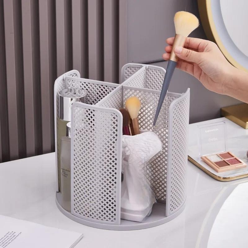 Rotatable Plastic Cup Storage Organizer 360°Dispenser 4 Compartment Cups and Lids Holder Detachable Desktop Coffee Cup Dispenser