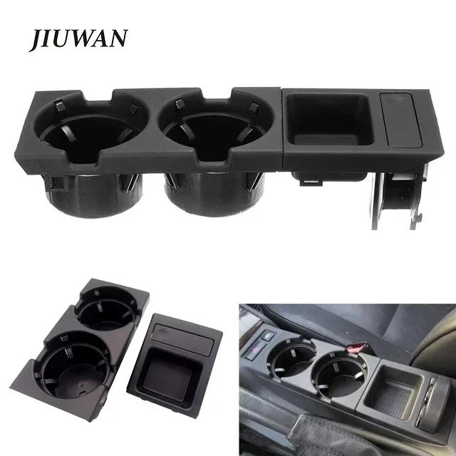 Car Vehicle Front Center Console Storage Box Coin Portable Rack Cup Drink Holder Black Double Hole For BMW E46 3SERIES 1999-2006