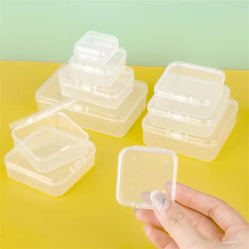 4~28Pcs PP Storage Box Mini Transparent Plastic Case Container Square Rectangle Packaging Box For Jewellry Beads Small Items