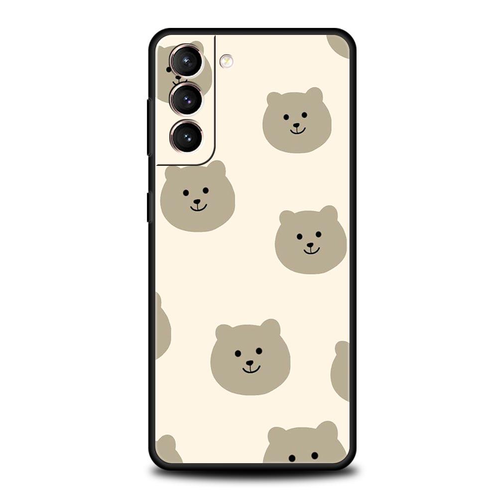 Phone Case For Samsung Galaxy S24 S23 S22 Ultra S20 S21 FE 5G S10 S9 Plus S10E S8 S7 Edge Soft Silicone Cover Cute BEAR