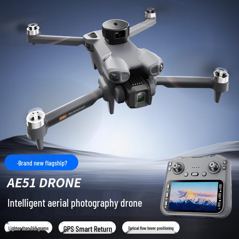 Cross AE51 Drone with HD Screen, Brushless Motors, Obstacle Avoidance, ESC, and Four-Axis Remote Control for Aerial Photography.
