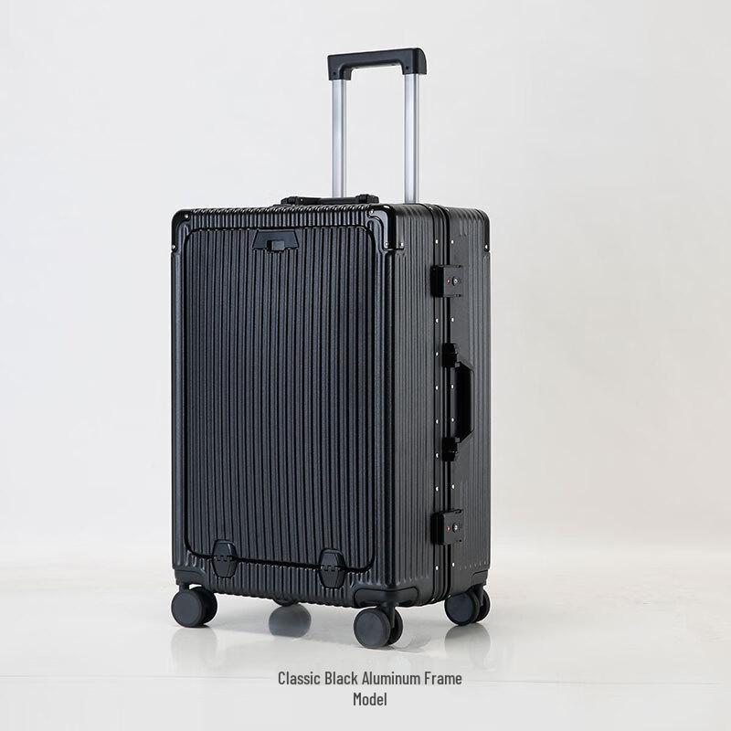 Li Shen Front-Opening Aluminum Frame Spinner Luggage with USB and Cup Holder