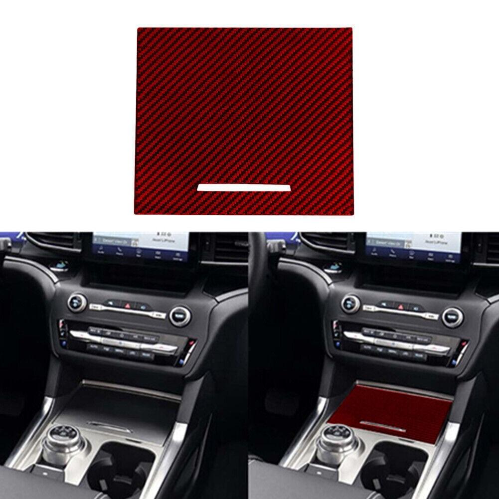 Red Carbon Fiber Center Storage Box Panel Cover Trim For Ford Explorer -