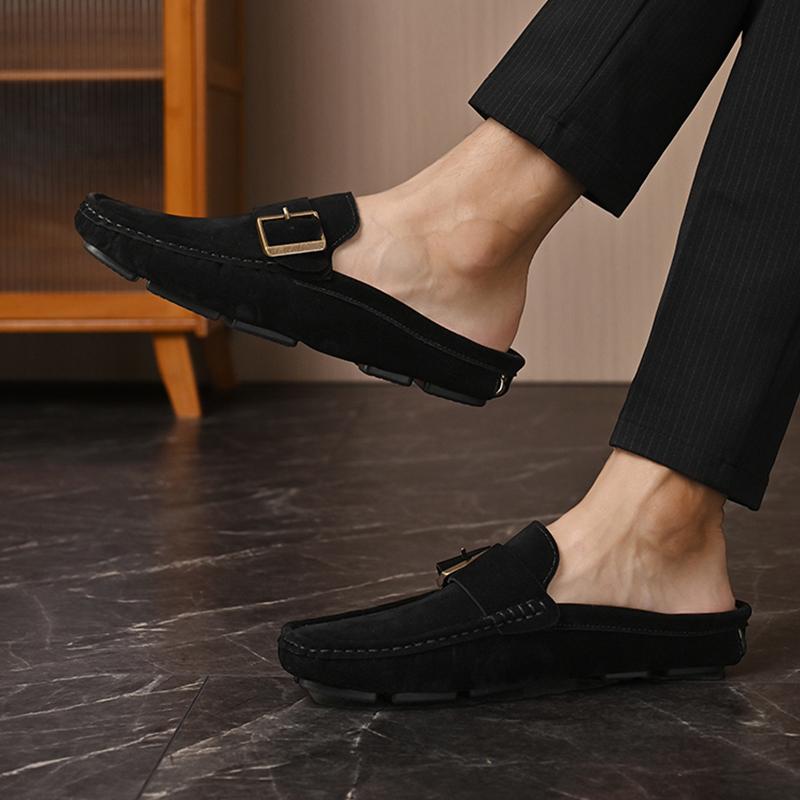 Men’s Moccasins Driving Shoes Summer Slippers Backless Clogs Wide Flats Casual Shoes Plus Size Sandals Over Sized