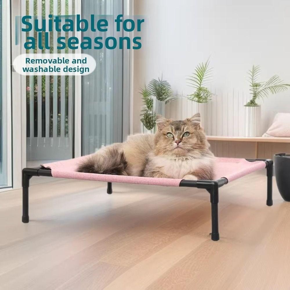 Detachable Pet Camping Bed Breathable Mesh Cat Sofa Bed Universal Cat Sleeping Bed  Outdoor Camping