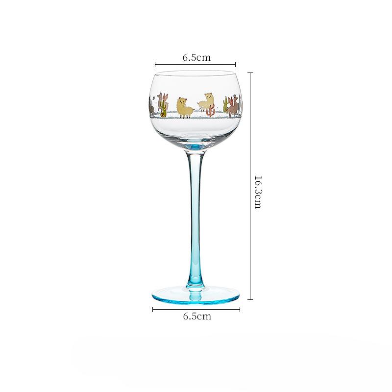 Creative High Footed Red Wine Glass Champagne Cocktail Glass Doll Cup Decorative Glass Wine Cabinet Decoration Birthday Gift синий