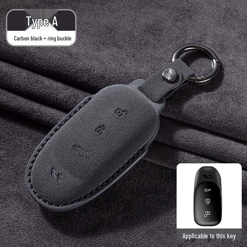 Suede Key Case for Li Xiang L9MAX/L8/L7: Tailored Car Key Shell with Buckle