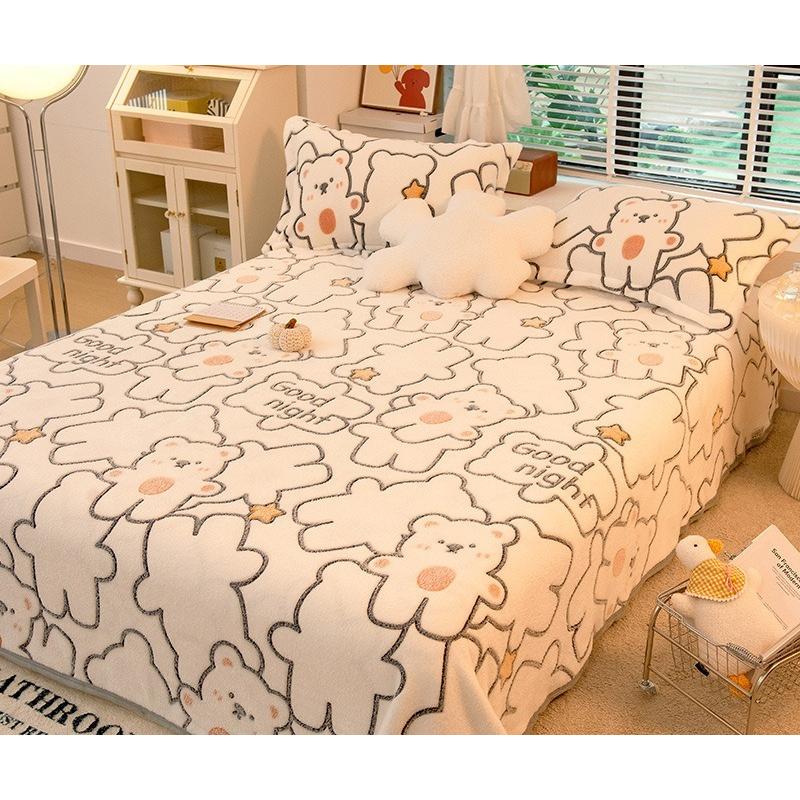 Active Printing Dyeing Double-sided Plush Blanket Dormitory Single Blankets Soft Skin Friendly Bed Sheets Bedclothes Multi Functional Covers 1pcs