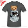 Astronaut Planet Teddy Bear Graphic T Shirts Casual Cotton Tshirt Hip Hop Tees Summer Unisex Tops Unisexs Clothing Ropa Hombre