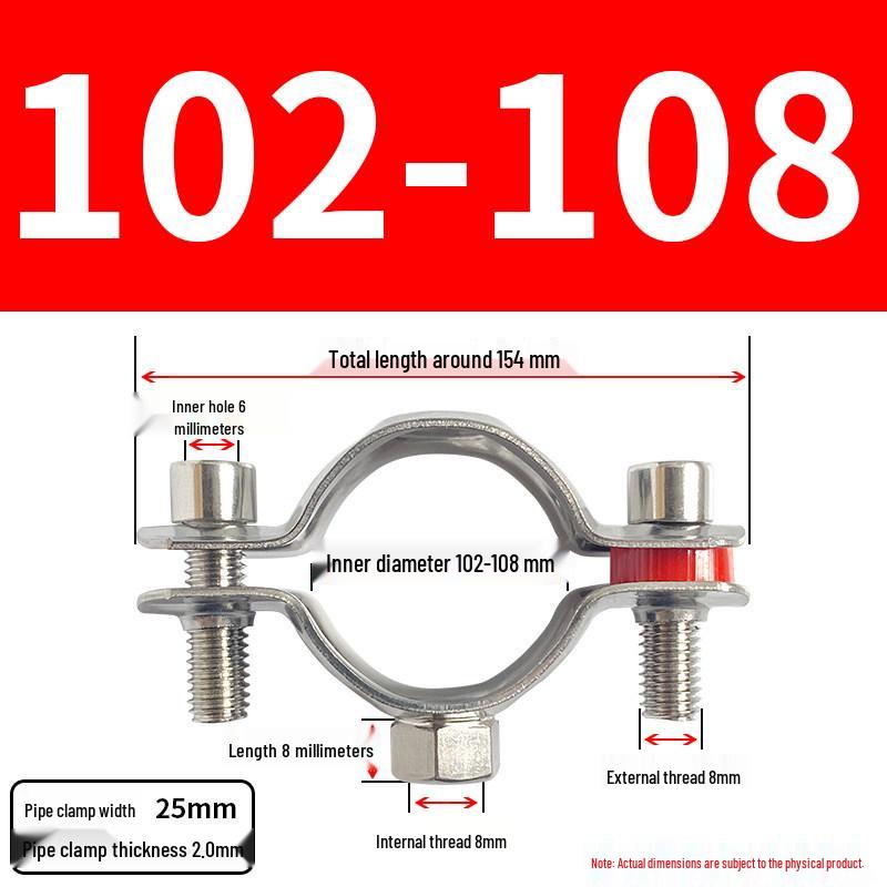 Stainless Steel Pipe Clamp Bracket with M8 Nut for Cable and Gas Pipes
